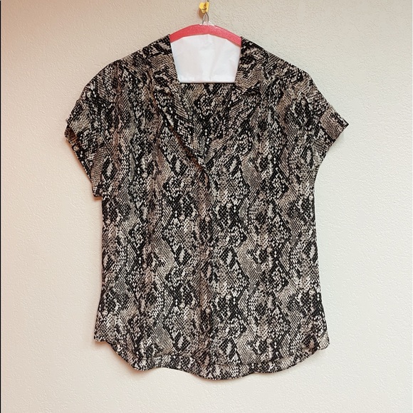 Veronica Beard Tan Merci Blouse in Python Print - Picture 4 of 6